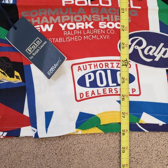 Polo Ralph Lauren Formula Racing Sz XL Classic Fit Prix Poster Woven Camp Shirt - Picture 7 of 8